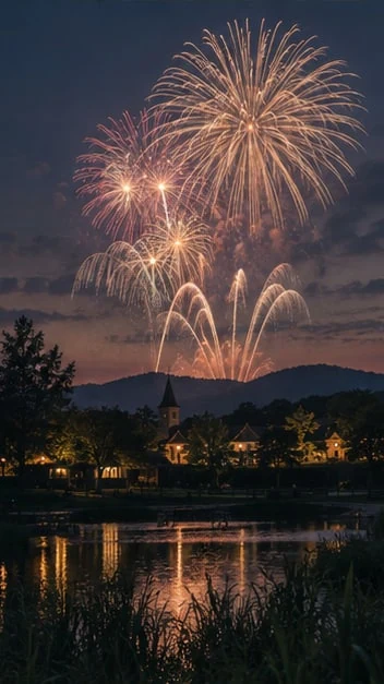 夜空の花火を表現した仮画像