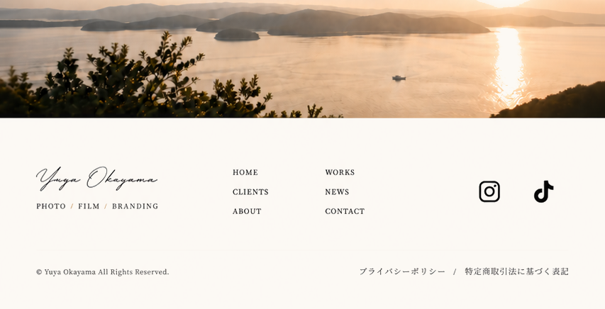 Yuya Okayama フッター